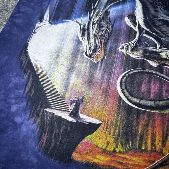 Vintage Y2K The Mountain T-Shirt Mens Large Dragon Wizard Tie Dye Excalibur - Picture 3 of 10